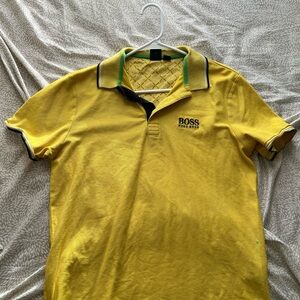 Hugo Boss collared shirt Men yellow/green